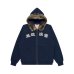 画像1: BLACK EYE PATCH (FAUX FUR HOODED HWC ZIP HOODIE) NAVY (1)