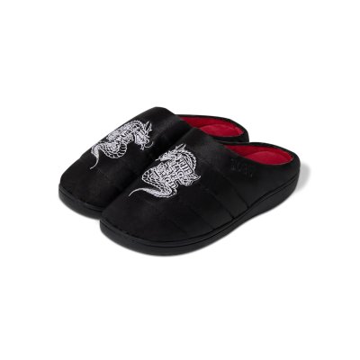 画像1: BLACK EYE PATCH (SATIN DRAGON SUBU SANDALS) BLACK