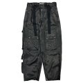 DAIRIKU ("PRINTED SATIN" HIGH-WAIST MILLITARY PANTS) BLACK