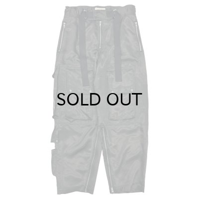 画像1: DAIRIKU ("PRINTED SATIN" HIGH-WAIST MILLITARY PANTS) BLACK