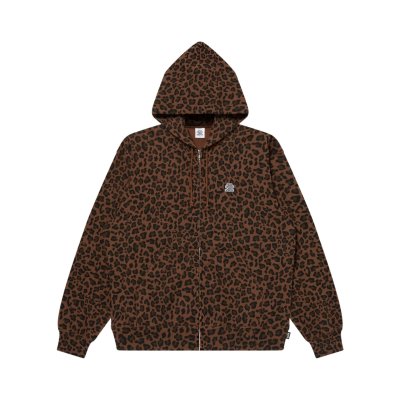 画像1: BLACK EYE PATCH (LEOPARD PATTERNED SMALL OG ZIP HOODIE) MULTI