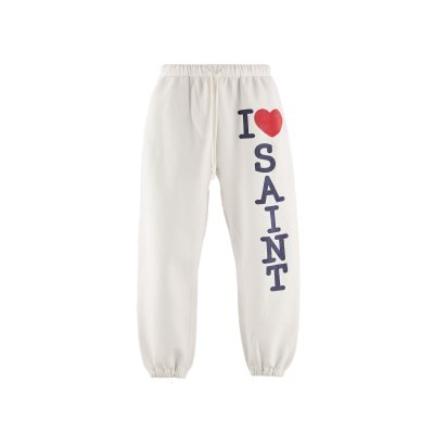 画像1: SAINT Mxxxxxx (SWEAT PANTS_I LOVE SAINT) WHITE
