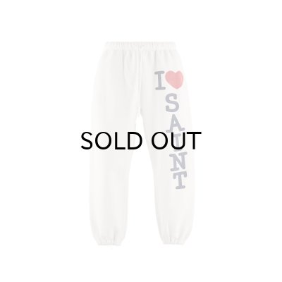画像1: SAINT Mxxxxxx (SWEAT PANTS_I LOVE SAINT) WHITE