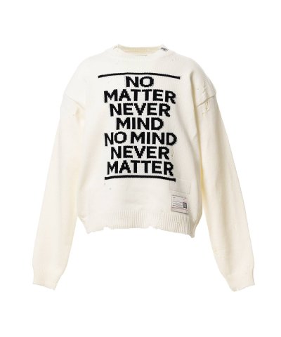 画像1: Maison MIHARA YASUHIRO (Message Jacquard Knit Sweater) WHITE