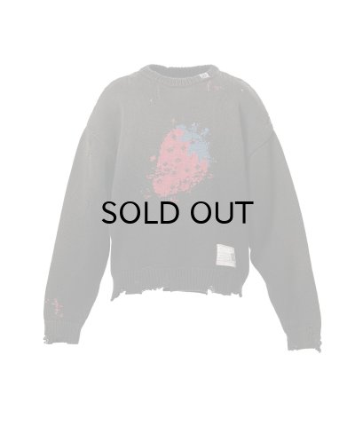 画像1: Maison MIHARA YASUHIRO (Strawberry Jacquard Knit Sweater) BLACK