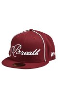 BREATH (NEW ERA SCRIPT LOGO PIPING 59FIFTY) BURGUNDY