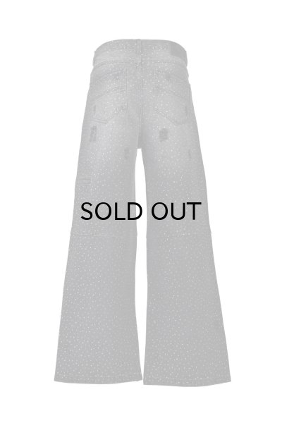 画像2: BREATH (SCRIPT LOGO FADE RHINESTONE DENIM PANTS) BLACK