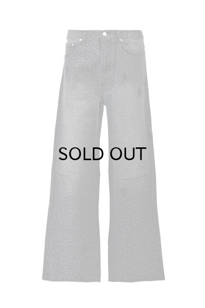 画像1: BREATH (SCRIPT LOGO FADE RHINESTONE DENIM PANTS) BLACK