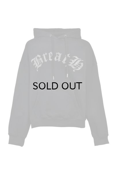画像1: BREATH (OLD ENGLISH LOGO RHINESTONE HOODIE) BLACK