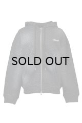 BREATH (SCRIPT LOGO FADE RHINESTONE ZIP UP HOODIE) BLACK