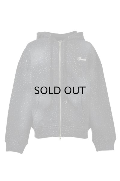 画像1: BREATH (SCRIPT LOGO FADE RHINESTONE ZIP UP HOODIE) BLACK
