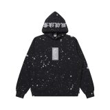 BLACK EYE PATCH (SPLATTERED REFLECTOR HWC LABEL HOODIE) BLACK