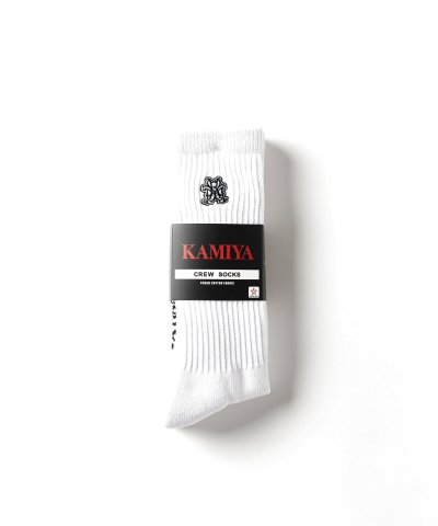 画像1: KAMIYA ("KMY" 2-Pack Cotton Crew Socks) WHITE