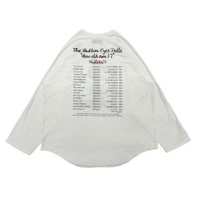 画像2: DAIRIKU (BUTTON EYE DOLL RAGLAN TAG TOUR TEE) WHITE