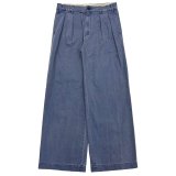 DAIRIKU (WIDE TWO TUCK CHINO PANTS) BLUE