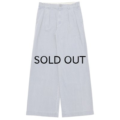 画像1: DAIRIKU (WIDE TWO TUCK CHINO PANTS) BLUE