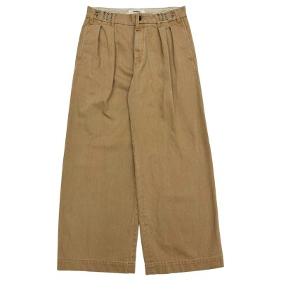 画像1: DAIRIKU (WIDE TWO TUCK CHINO PANTS) BEIGE