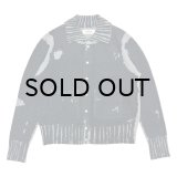 DAIRIKU (FLOWER BUTTON PRINTED KNIT CARDIGAN) BLACK