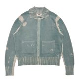 DAIRIKU (FLOWER BUTTON PRINTED KNIT CARDIGAN) AQUA