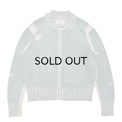 画像1: DAIRIKU (FLOWER BUTTON PRINTED KNIT CARDIGAN) AQUA