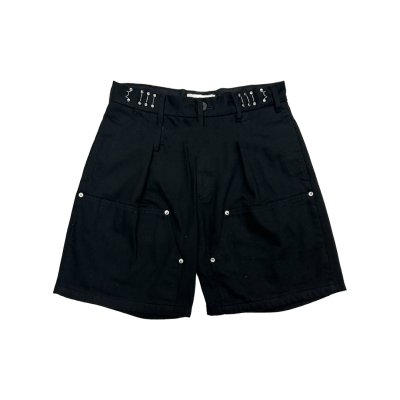 画像1: DAIRIKU (CHINO HALF PAINTER PANTS) BLACK
