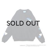 COIN PARKING DELIVERY × SANRIO CHARACTERS (PATCHWORK SWEATSHIRT) BLACK