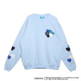 COIN PARKING DELIVERY × SANRIO CHARACTERS (PATCHWORK SWEATSHIRT) L.BLUE