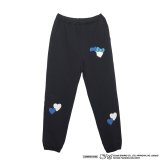COIN PARKING DELIVERY × SANRIO CHARACTERS (PATCHWORK SWEAT PANTS) BLACK