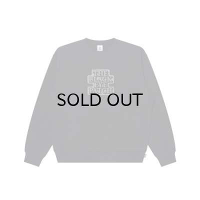 画像1: BLACK EYE PATCH (RHINESTONED OG LABEL CREW SWEAT) BLACK