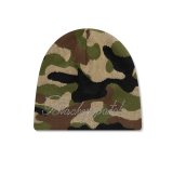 BLACK EYE PATCH (RHINESTONED SCRIPT SINGLE BEANIE) W.CAMO