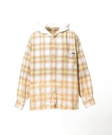 KAMIYA (Distressed Hooded Checked Shirt) YELLOW