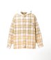 画像1: KAMIYA (Distressed Hooded Checked Shirt) YELLOW (1)