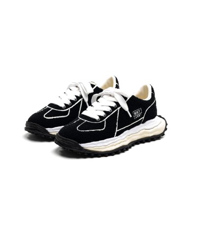 画像1: Maison MIHARA YASUHIRO ("LARRY" OG SOLE CHENILLE EMBROIDERY CANVAS LOW-TOP SNEAKER) BLACK