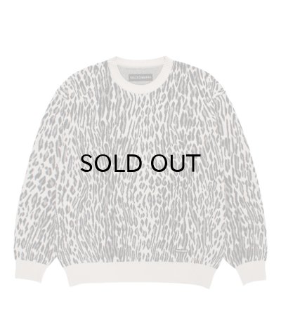 画像1: WACKO MARIA (LEOPARD JACQUARD SWEATER TYPE-2) IVORY