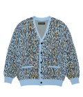 WACKO MARIA (LEOPARD JACQUARD CARDIGAN TYPE-2) L-BLUE