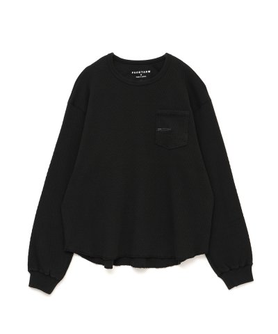 画像1: FACETASM (THERMAL KNIT LONG TEE) BLACK