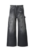 BREATH (COATING DOUBLE KNEE DENIM PANTS) BLACK