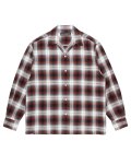 WACKO MARIA (OMBRE CHECK OPEN COLLAR SHIRT L/S TYPE-1) BROWN