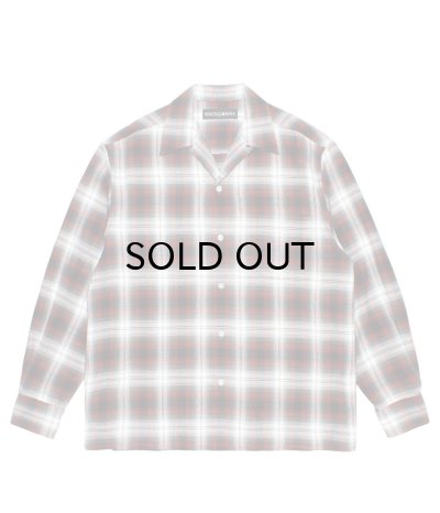 画像1: WACKO MARIA (OMBRE CHECK OPEN COLLAR SHIRT L/S TYPE-1) BROWN