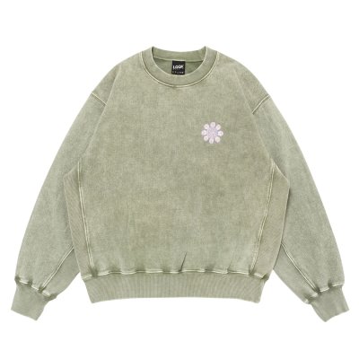 画像1: LQQK STUDIO (FLOWER POWER SWEAT) SAGE GREEN