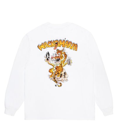 画像1: WACKO MARIA (TIM LEHI / WASHED HEAVY WEIGHT CREW NECK LONG SLEEVE T-SHIRT TYPE-1) WHITE