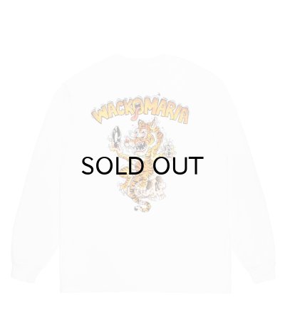 画像1: WACKO MARIA (TIM LEHI / WASHED HEAVY WEIGHT CREW NECK LONG SLEEVE T-SHIRT TYPE-1) WHITE