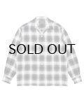 WACKO MARIA (OMBRE CHECK OPEN COLLAR SHIRT L/S TYPE-1) GRAY