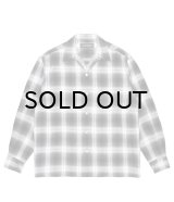 WACKO MARIA (OMBRE CHECK OPEN COLLAR SHIRT L/S TYPE-1) GRAY