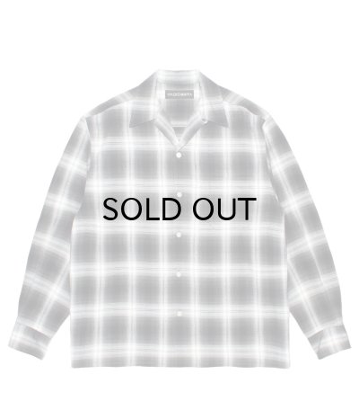 画像1: WACKO MARIA (OMBRE CHECK OPEN COLLAR SHIRT L/S TYPE-1) GRAY