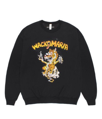 画像1: WACKO MARIA (TIM LEHI / CREW NECK SWEAT SHIRT) BLACK