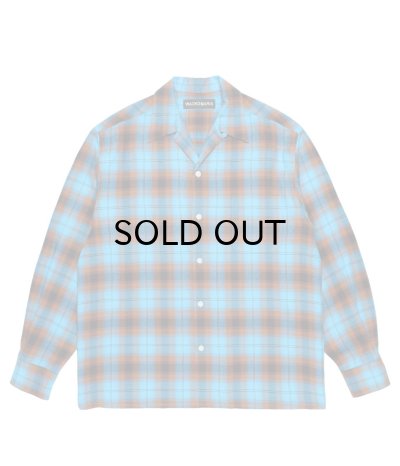 画像1: WACKO MARIA (OMBRE CHECK OPEN COLLAR SHIRT L/S TYPE-1) BLUE
