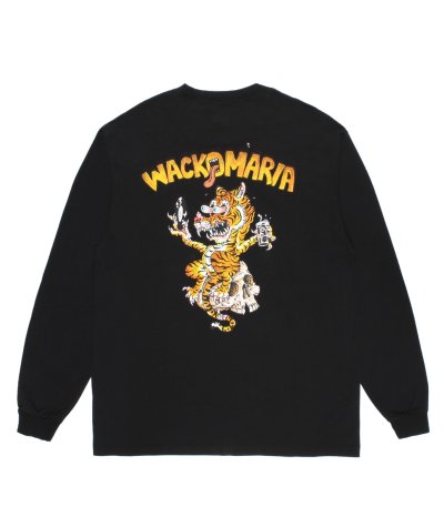 画像1: WACKO MARIA (TIM LEHI / WASHED HEAVY WEIGHT CREW NECK LONG SLEEVE T-SHIRT TYPE-1) BLACK