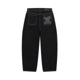 BLACK EYE PATCH (STENCIL LOGO EXTRA BAGGY JEANS) BLACK