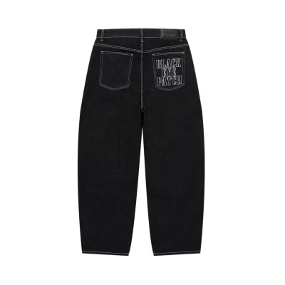 画像1: BLACK EYE PATCH (STENCIL LOGO EXTRA BAGGY JEANS) BLACK